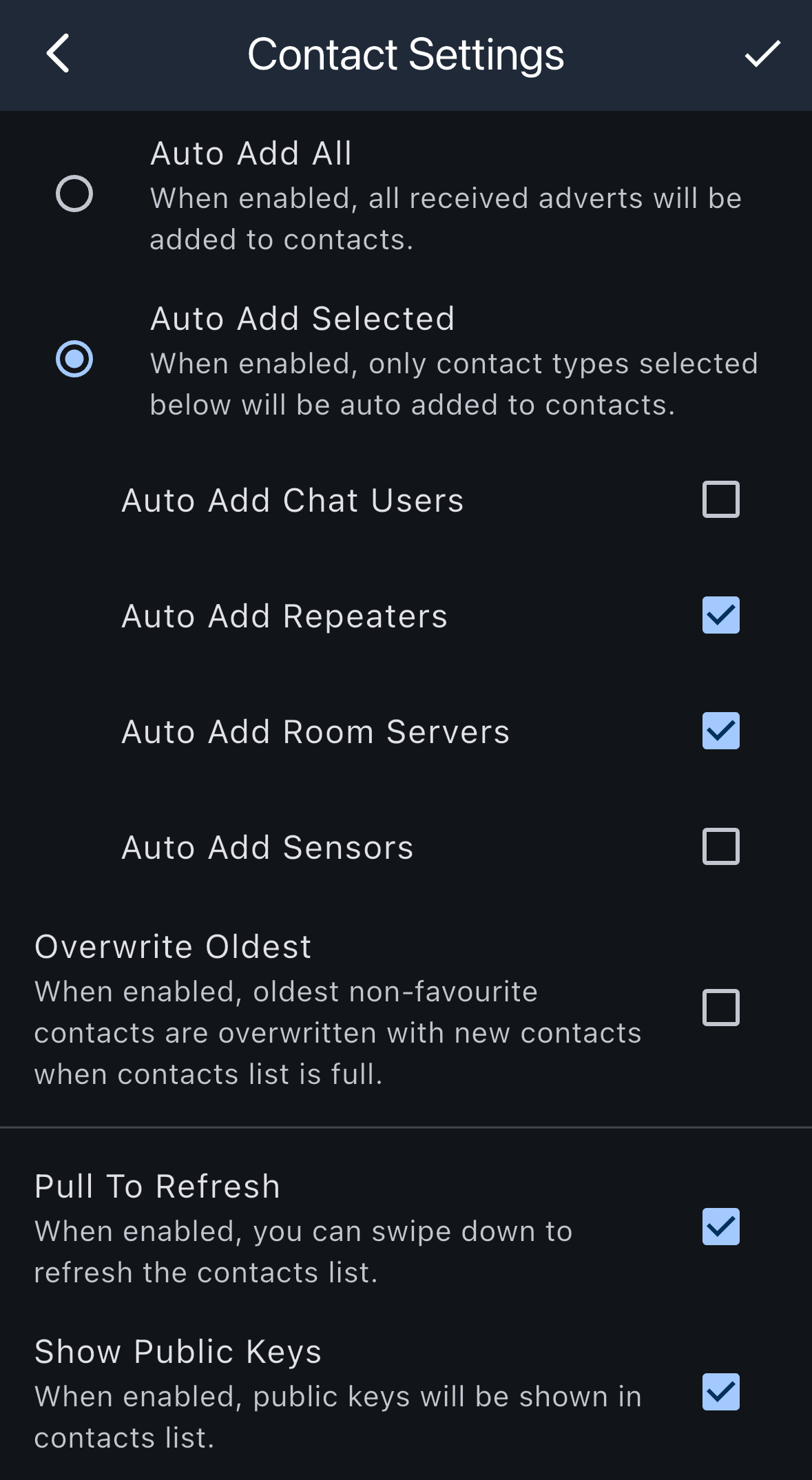 Contact Settings
