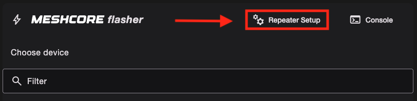Repeater Setup Button
