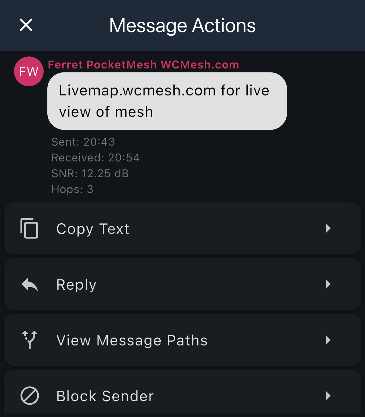 Message Actions