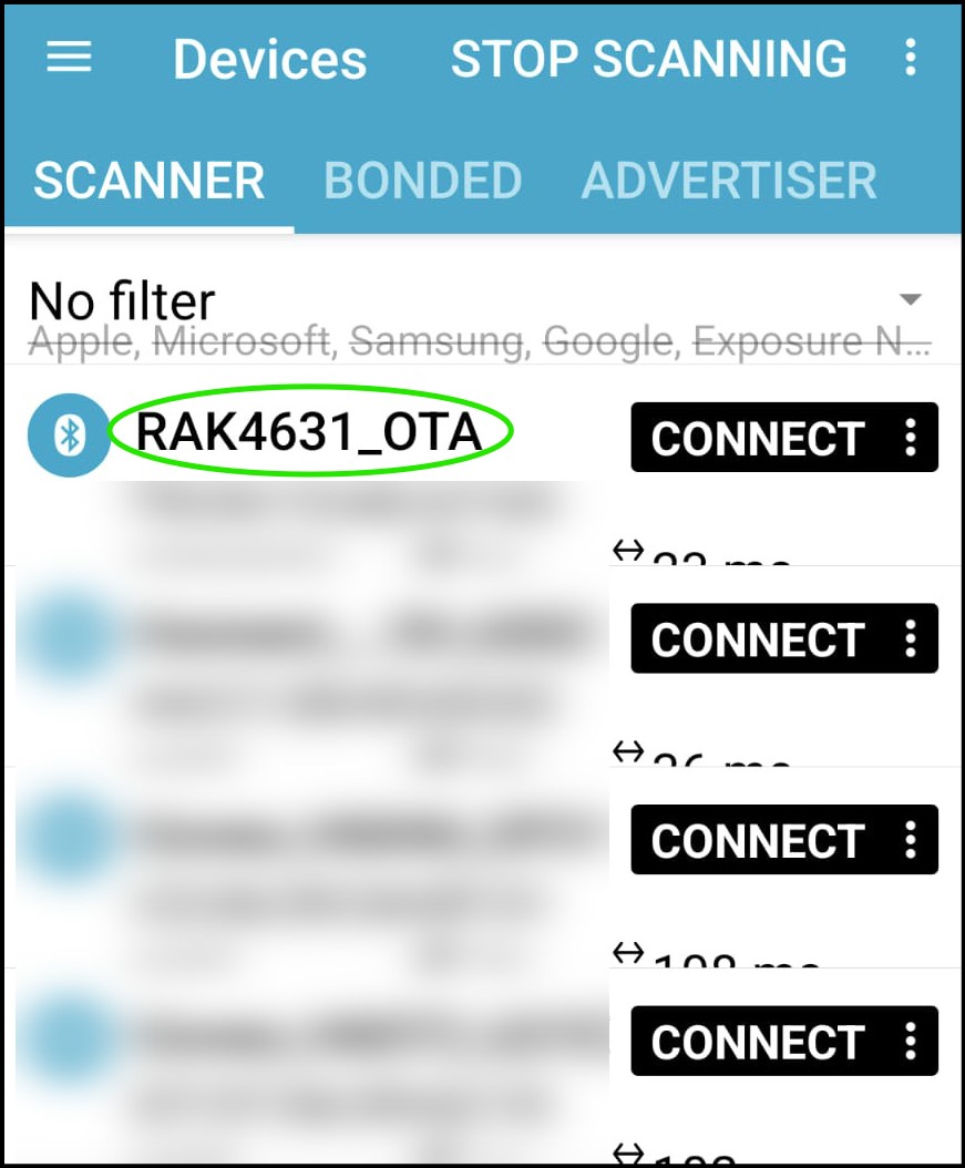 nRF connect name