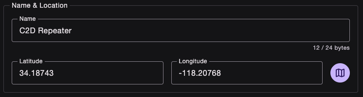 Repeater Name and Location