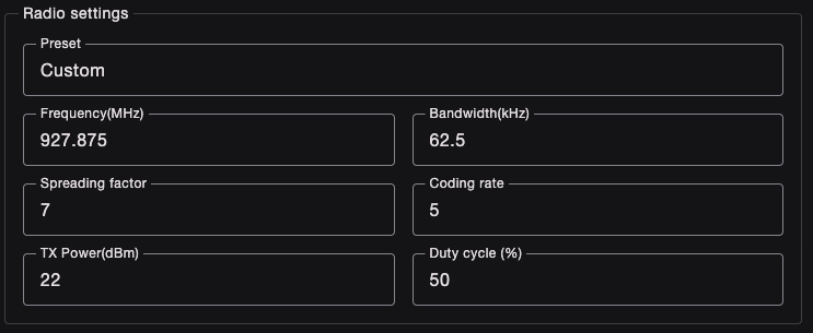 Repeater Settings