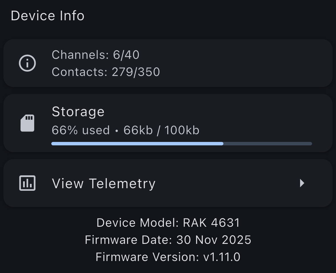 Settings Info